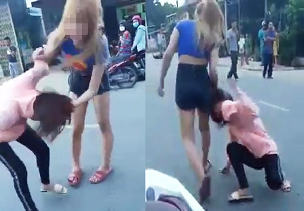 Xôn xao clip cô gái trẻ bị đánh giữa đường
