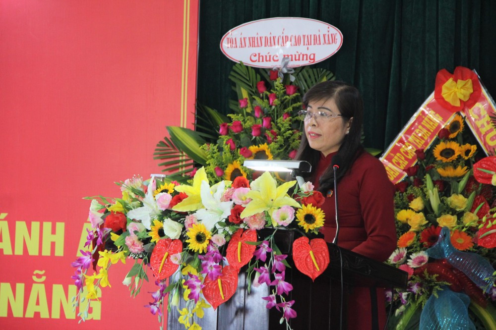 Chánh án TAND TP Đà Nẵng Nguyễn Thị Cảnh phát biểu nhận nhiệm vụ.