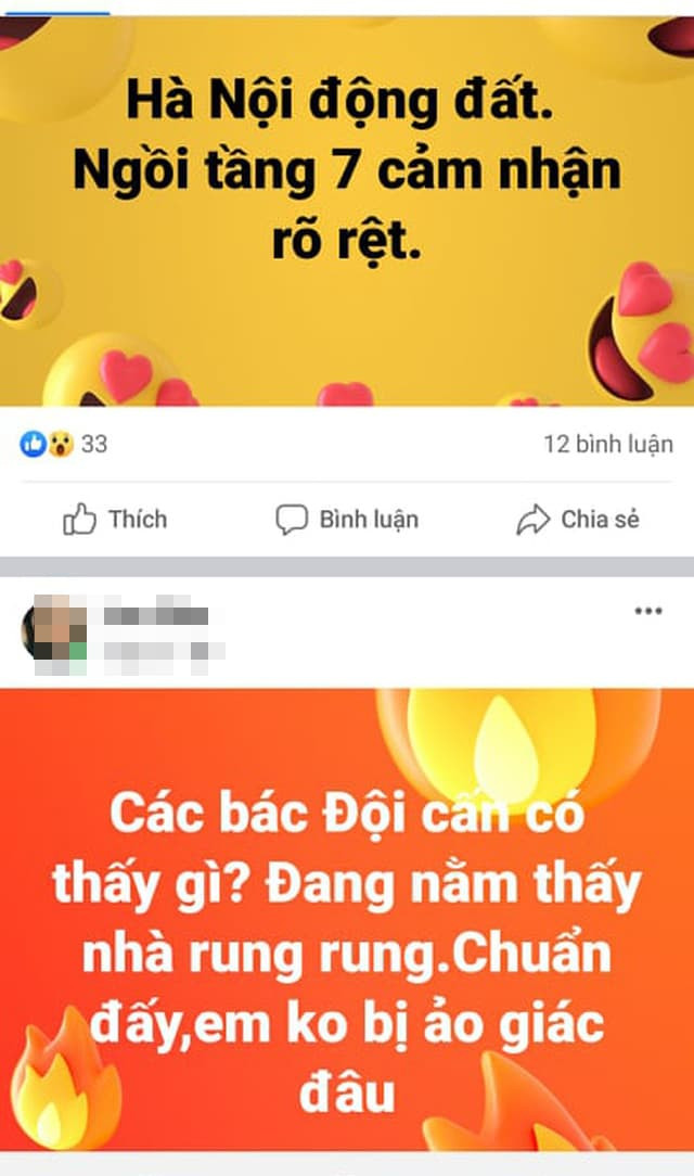 rung lắc ở Hà Nội do động đất 1