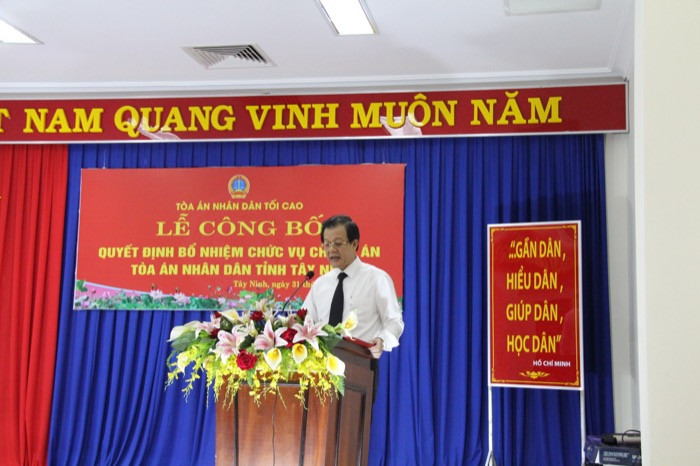 TANDTC bổ nhiệm Chánh án TAND tỉnh Tây Ninh