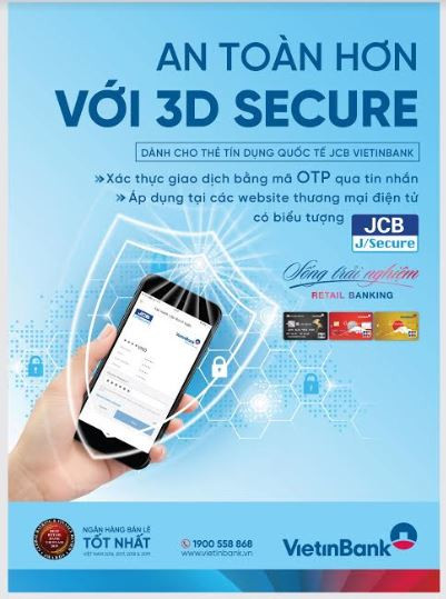 VietinBank triển khai tính năng bảo mật 3D Secure cho thẻ Tín dụng Quốc tế JCB