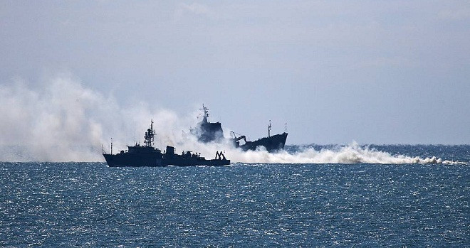 Tàu quét mìn của Hải quân Nga tập trận ở Địa Trung Hải