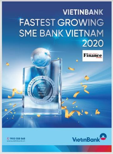 VietinBank nhận giải “Ngân hàng SME phát triển nhanh nhất Việt Nam 2020”