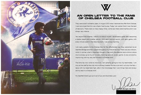 Willian viết tâm thư xúc động chia tay Chelsea