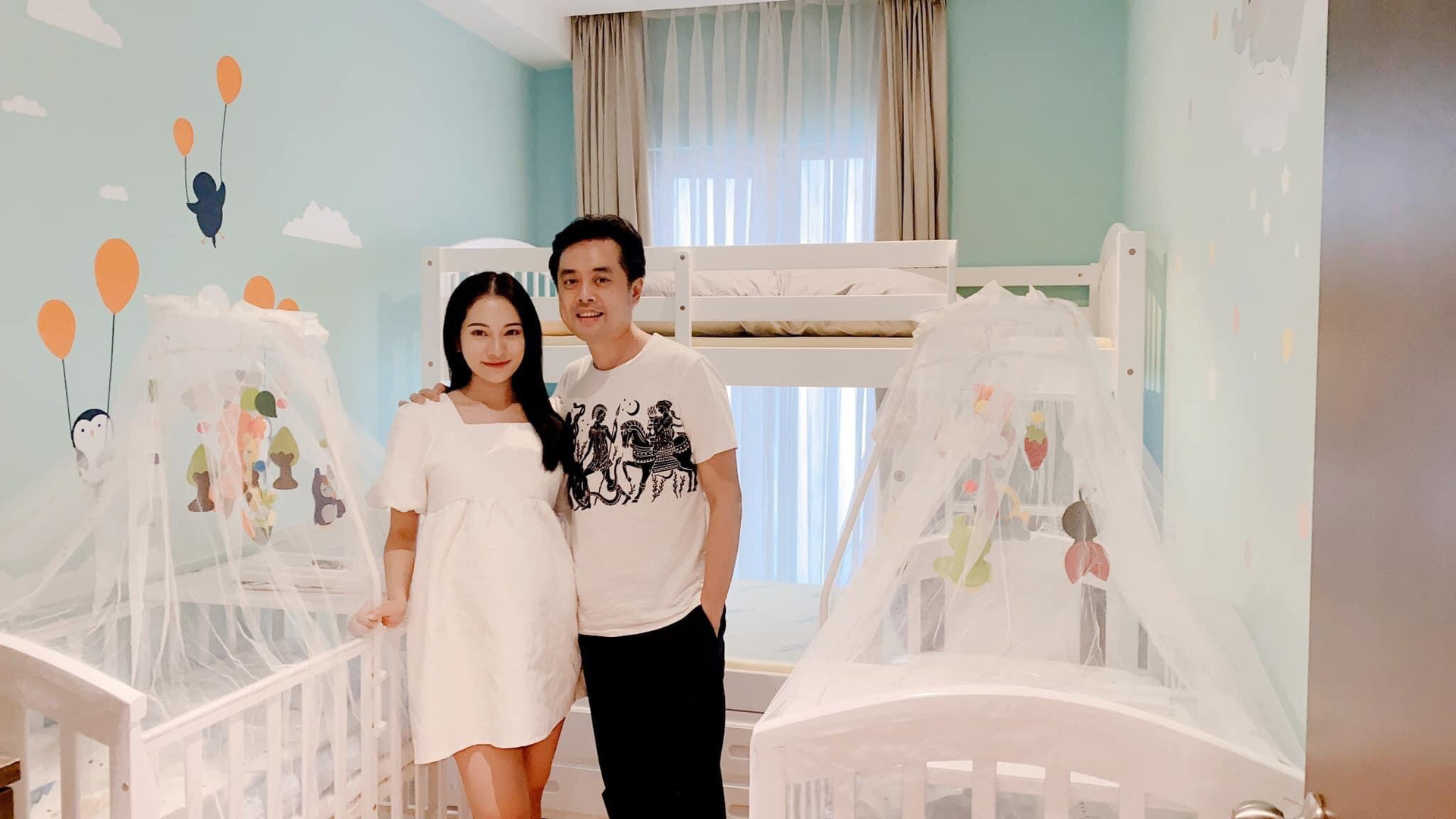 Vợ chồng Dương Khắc Linh chuẩn bị phòng mới chào đón hai quý tử