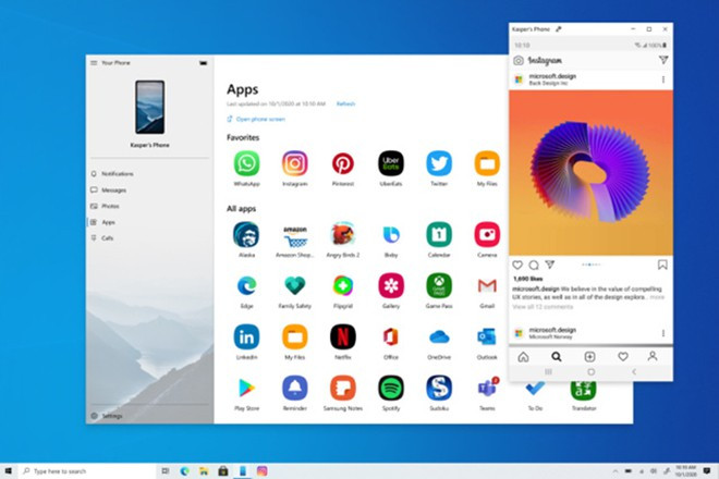 Windows 10 hiện có thể chạy ứng dụng từ điện thoại Samsung