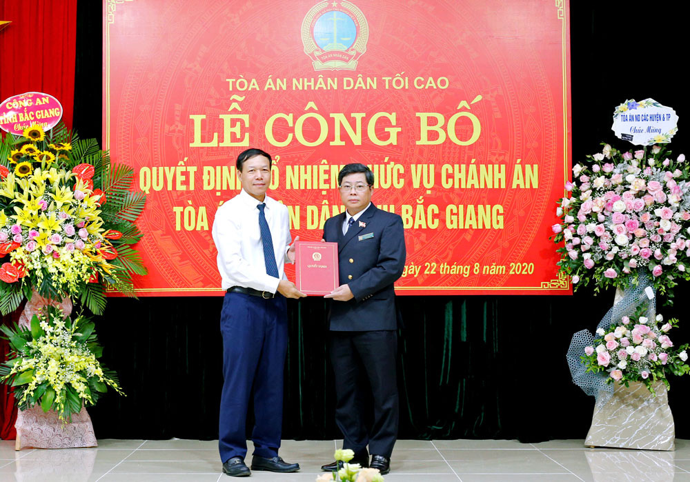 TANDTC bổ nhiệm Chánh án TAND tỉnh Bắc Giang
