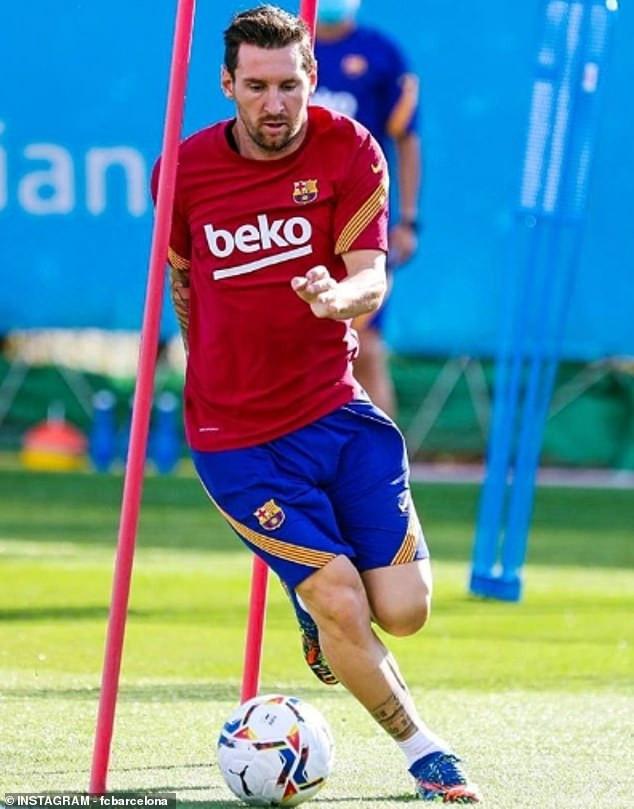 Messi trở lại tập luyện cùng Barca