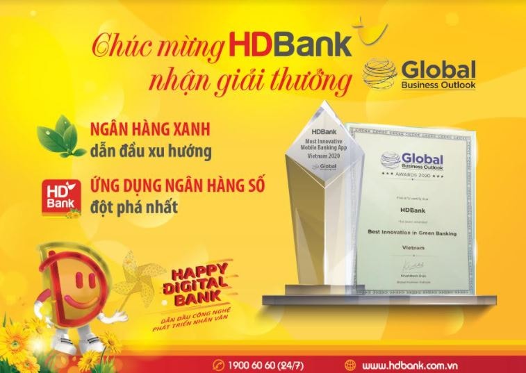 HDBank nhận giải Triển vọng Kinh doanh Toàn cầu năm 2020