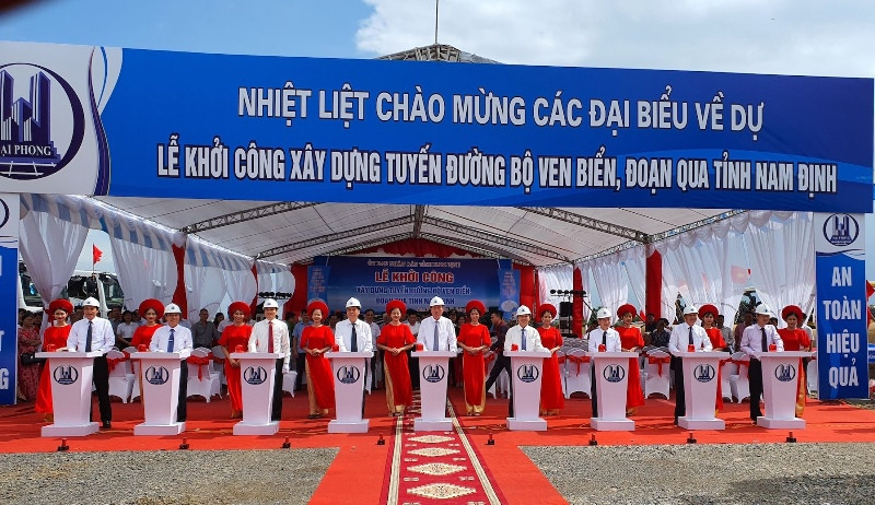 Nam Định: Khởi công tuyến đường bộ ven biển gần 2.700 tỷ đồng