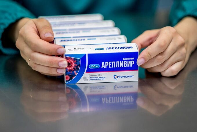 Thuốc Areplivir loại 40 viên, sản xuất bởi hãng dược Promomed. Ảnh: GMP News
