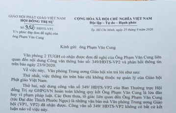 GHPG Việt Nam: Không quy kết ông Phạm Văn Cung lừa đảo