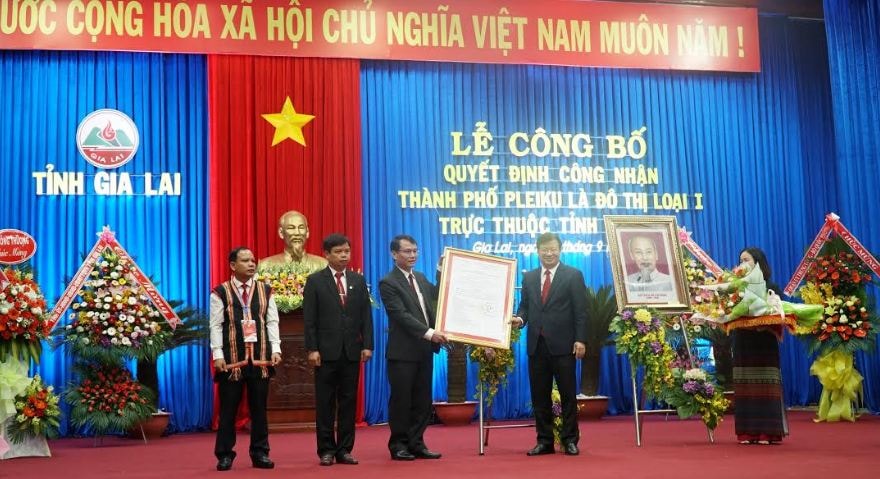 Công nhận TP.Pleiku đạt tiêu chí đô thị loại I trực thuộc tỉnh Gia Lai