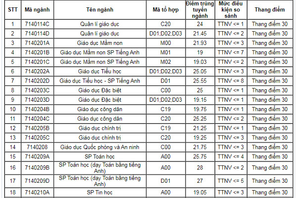 Ngành sư phạm Toán học dạy bằng tiếng Anh tổ hợp A00 lấy 28 điểm