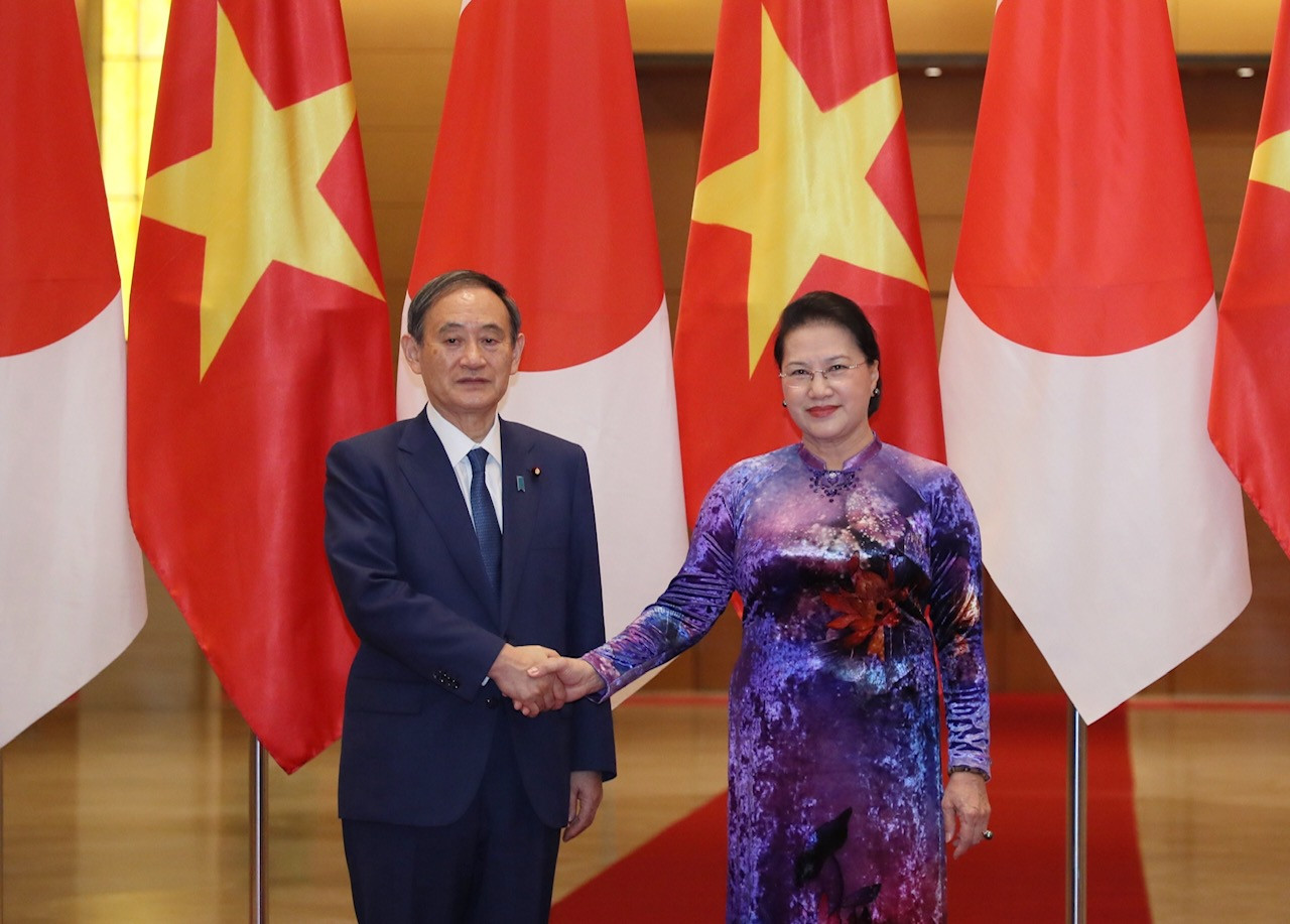 Các nhà lãnh đạo Việt Nam tiếp Thủ tướng Nhật Bản