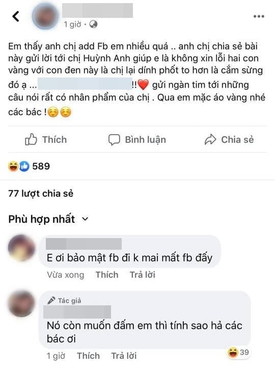 2 cô gái bị Huỳnh Anh chửi 0