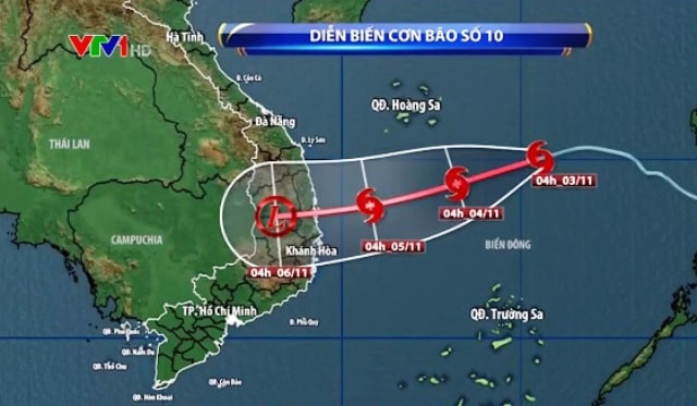 Bão số 10 có thể mạnh lên, gây mưa to diện rộng ở miền Trung - Ảnh 1.