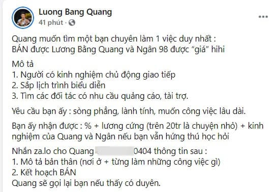 Lương Bằng Quang tuyển trợ lý 0 Lương Bằng Quang tuyển trợ lý 0