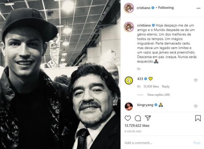 Ronaldo Messi Pele nói gì về cái chết của Maradona 1