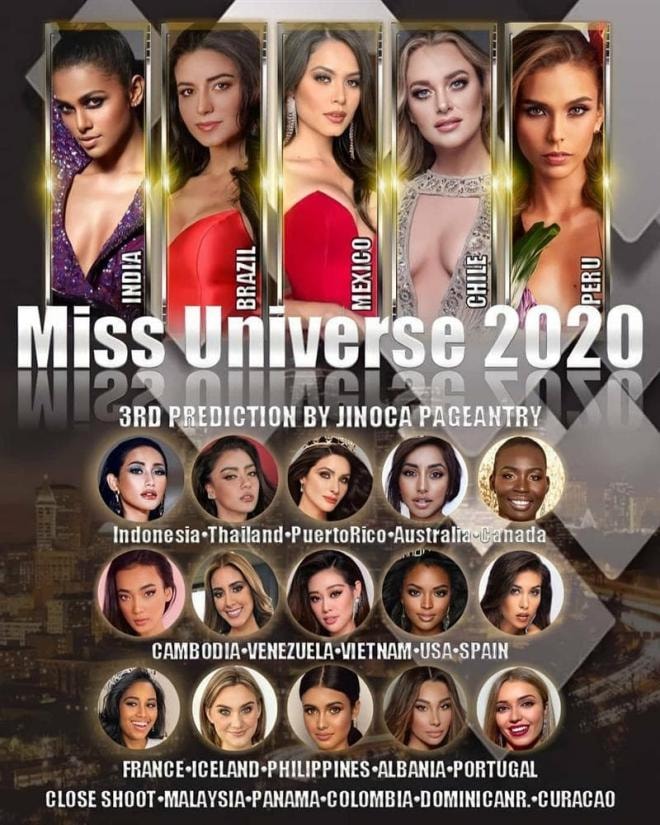 bảng xếp hạng Miss Universe 2020 1