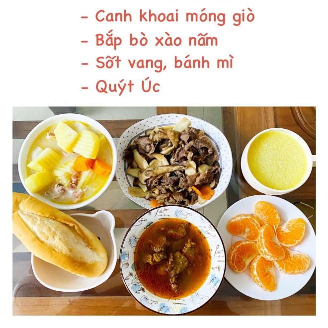mâm cơm khi ở cữ 10