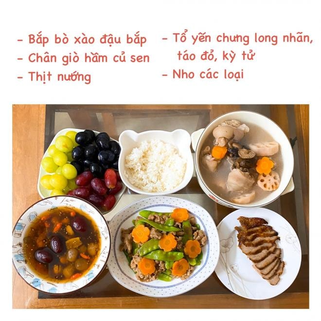 mâm cơm khi ở cữ 11