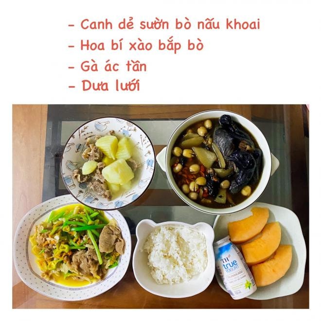 mâm cơm khi ở cữ 12
