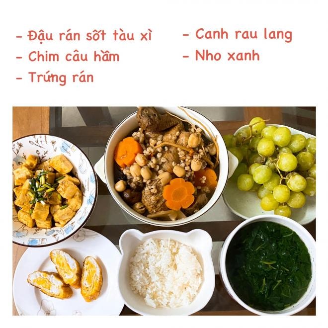 mâm cơm khi ở cữ 13