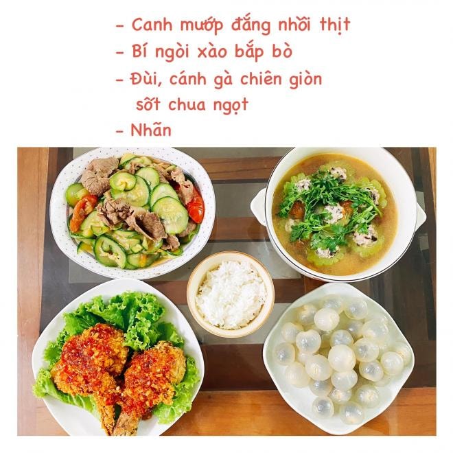 mâm cơm khi ở cữ 14