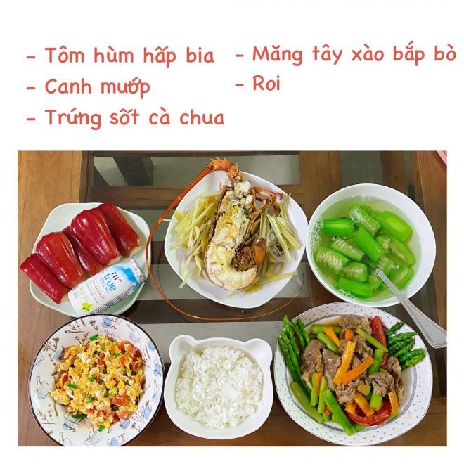 mâm cơm khi ở cữ 15