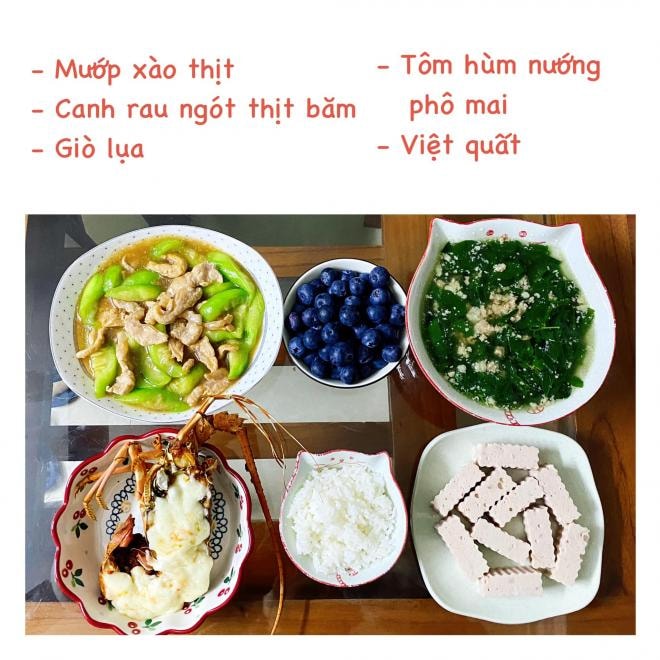 mâm cơm khi ở cữ 16