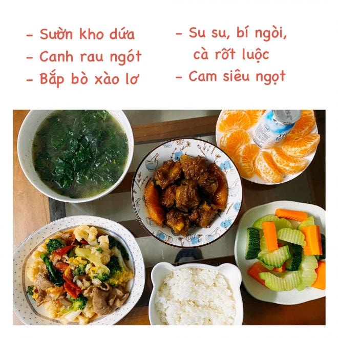 mâm cơm khi ở cữ 17