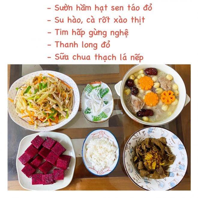 mâm cơm khi ở cữ 4