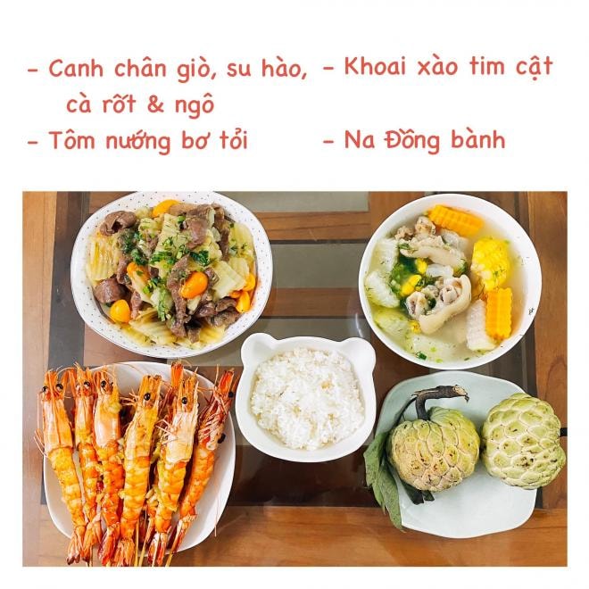 mâm cơm khi ở cữ 5
