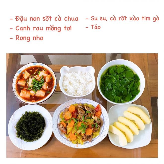 mâm cơm khi ở cữ 6