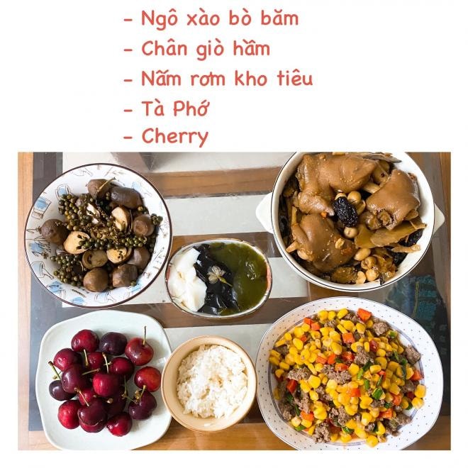 mâm cơm khi ở cữ 8