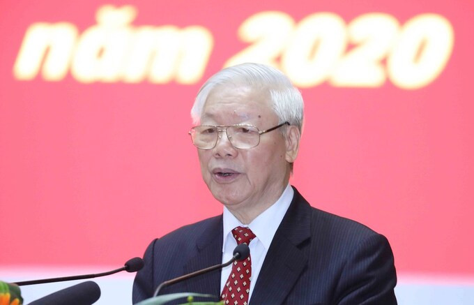 Tổng bí thư, Chủ tịch nước Nguyễn Phú Trọng phát biểu tại Hội nghị cán bộ toàn quốc, ngày 19/11. Ảnh: Phương Hoa