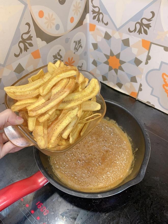 cách làm chuối ngào đường  1