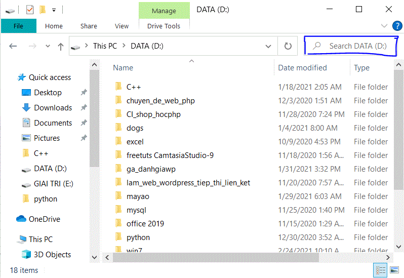 ‏Cách sử dụng chức năng tìm kiếm file trên Windows 7/ 8/10‏