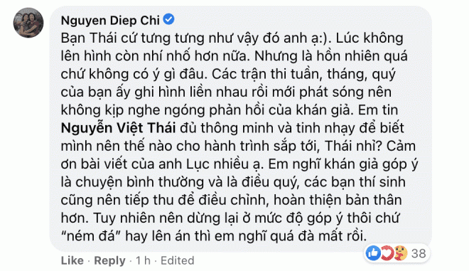 Diệp Chi nhận xét thí sinh  3