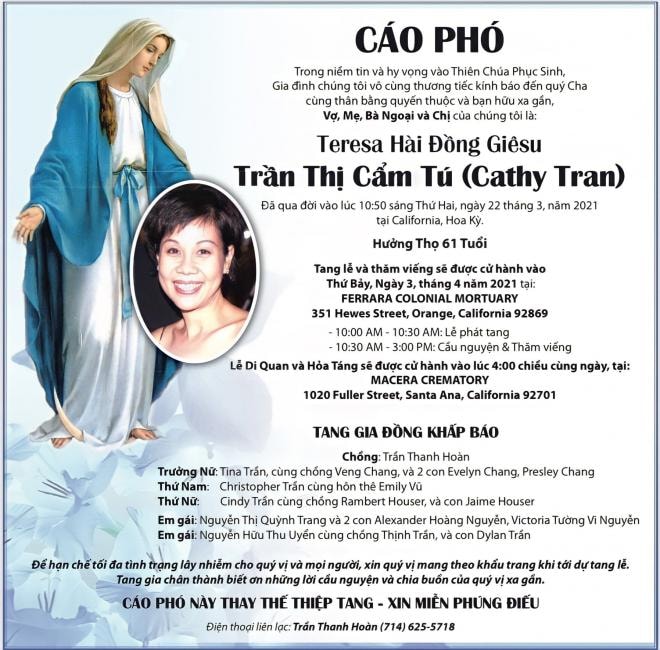 tang lễ con gái ca sĩ Lệ Thu 0