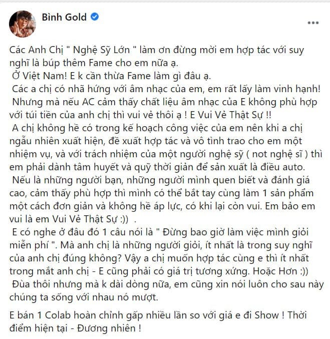 Bình Gold 0