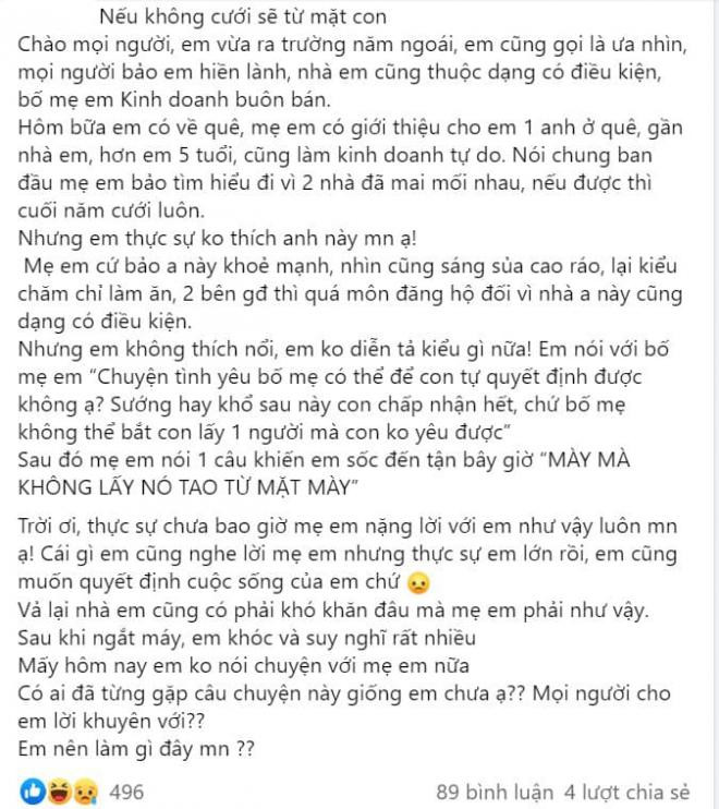 mẹ bắt cưới người không yêu 0
