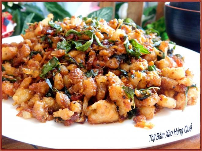 thịt xào rau húng quế 0