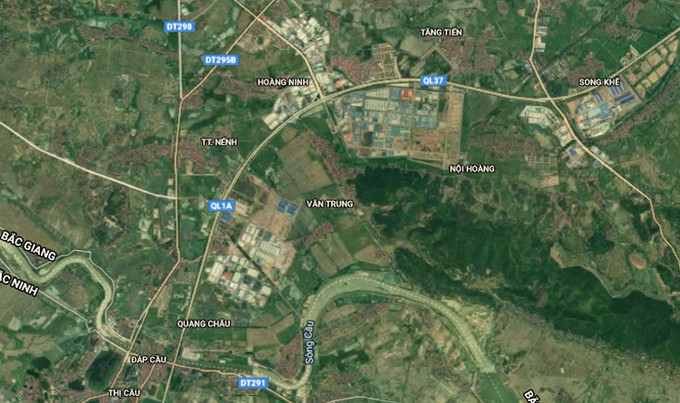 Khu công nghiệp Quang Châu và Vân Trung hai ổ dịch lớn nhất tỉnh Bắc Giang nằm gần nhau, trên tuyến cao tốc Hà Nội-Bắc Giang.