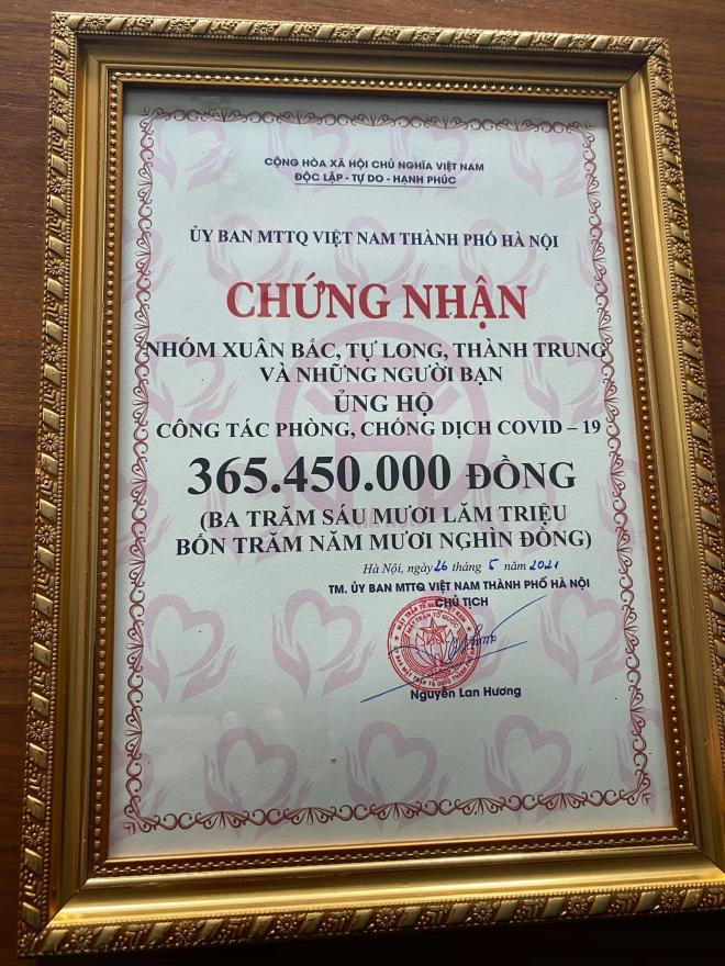 MC Thành Trung ủng hộ quỹ vắc xin 0