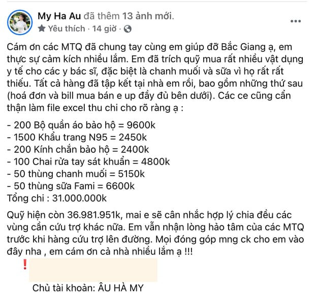 Âu Hà My từ thiện 0 Âu Hà My từ thiện 0