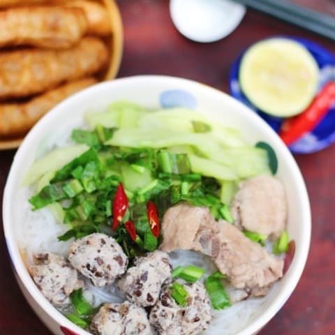 cách làm bún sườn  0