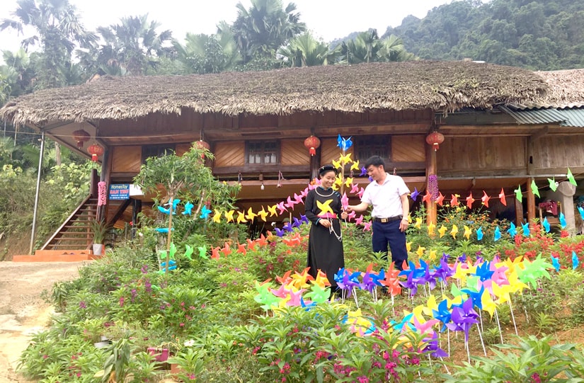 Khuôn viên đẹp là điểm cộng để homestay Nà Khá, xã Năng Khả (Na Hang, Tuyên Quang) hút khách