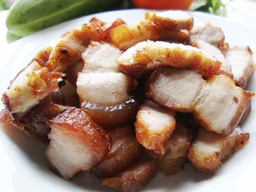 thịt ba chỉ chiên nước mắm kiểu Thái 0